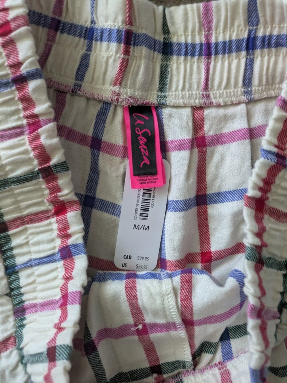 La Senza Flannel Plaid Pajama Shorts And Top Set - Picture 3 of 4
